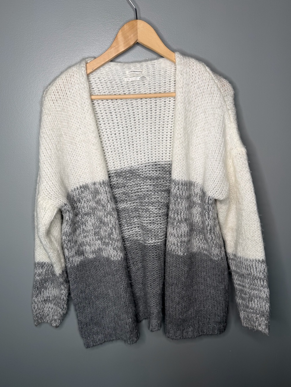 Anthropologie Vera Grey Colorblock Cardigan - Picture 2 of 10